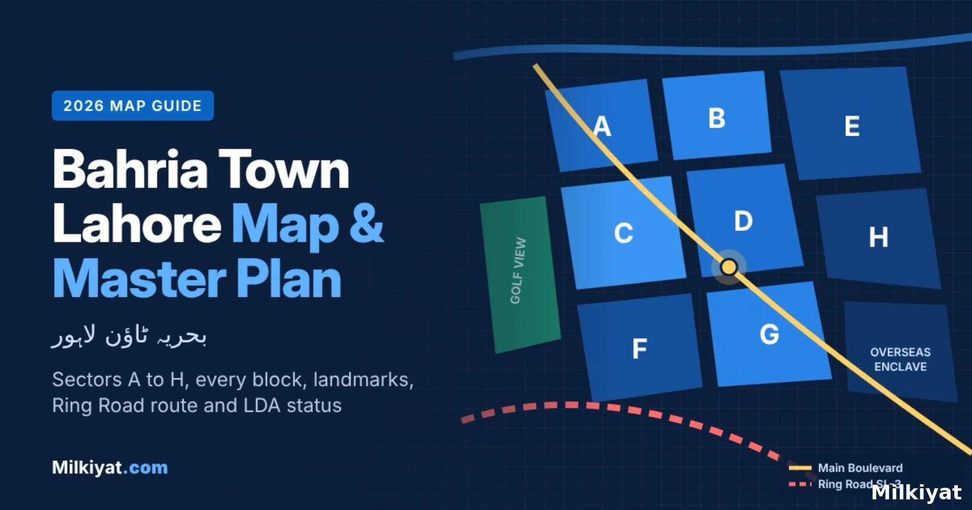 Bahria Town Lahore Map & Master Plan: Sectors A to H and Every Block