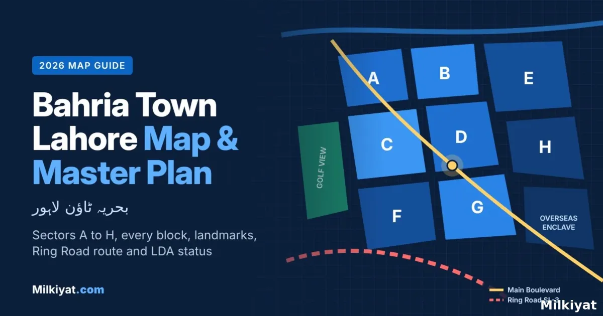 Bahria Town Lahore Map & Master Plan: Sectors A to H and Every Block