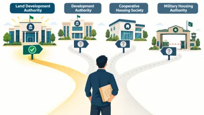 Illustration of a buyer at a crossroads with four signposts leading to different record-keeping offices, with only one path highlighted as correct.
