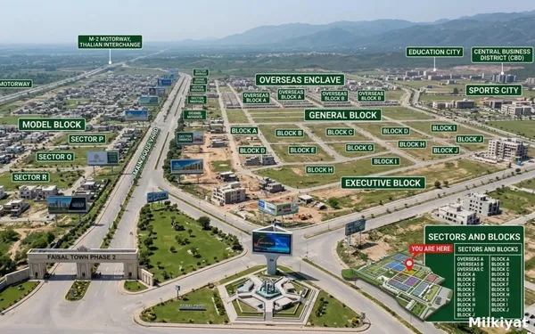 Faisal Town Phase 2 Sectors and Blocks