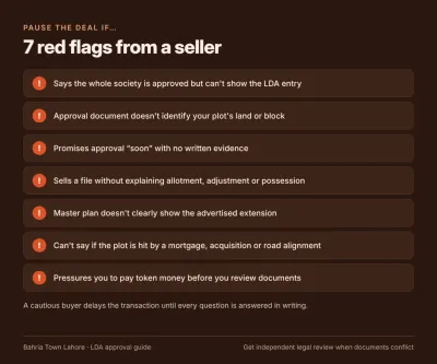 Seven warning signs that should make a buyer pause and seek written confirmation or independent legal advice.
