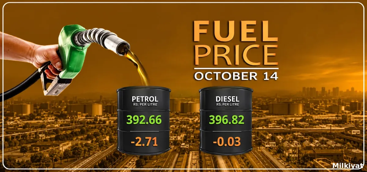Petrol Price Falls to Rs392.66 as Pakistan Announces New Fuel Rates for October 14