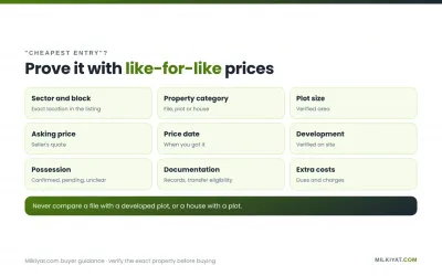 How to compare prices to test if Sector G is the cheapest entry
