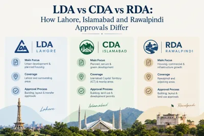 Illustrative comparison of Lahore Development Authority (LDA), Capital Development Authority (CDA) and Rawalpindi Development Authority (RDA)