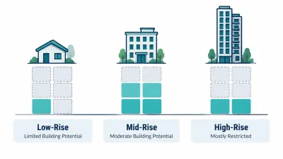 Simple illustration of three columns of blocks with different amounts filled in, showing uneven regulatory protection across three regions.