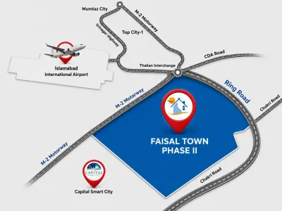 Faisal Town Phase 2 location
