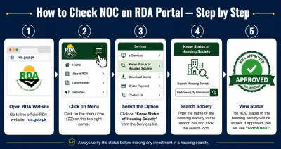 How to check noc on rda portal?