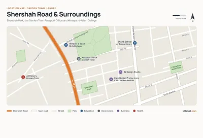 Sher Shah Block sits along Azam Bhatti Avenue, near Talha and Nishtar Blocks. Confirm the exact plot on the master plan.
