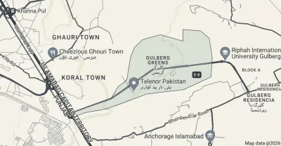 Gulberg Greens Islamabad location along the Islamabad Expressway, offering access to Islamabad and Rawalpindi.