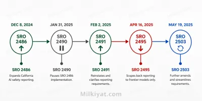 Timeline infographic showing the evolution of FBR property valuation rules through SRO 644, SRO 163 and SRO 877, highlighting key changes from December 2025 to May 2026 affecting Islamabad property tax, DHA Rawalpindi valuation and federal property taxation.