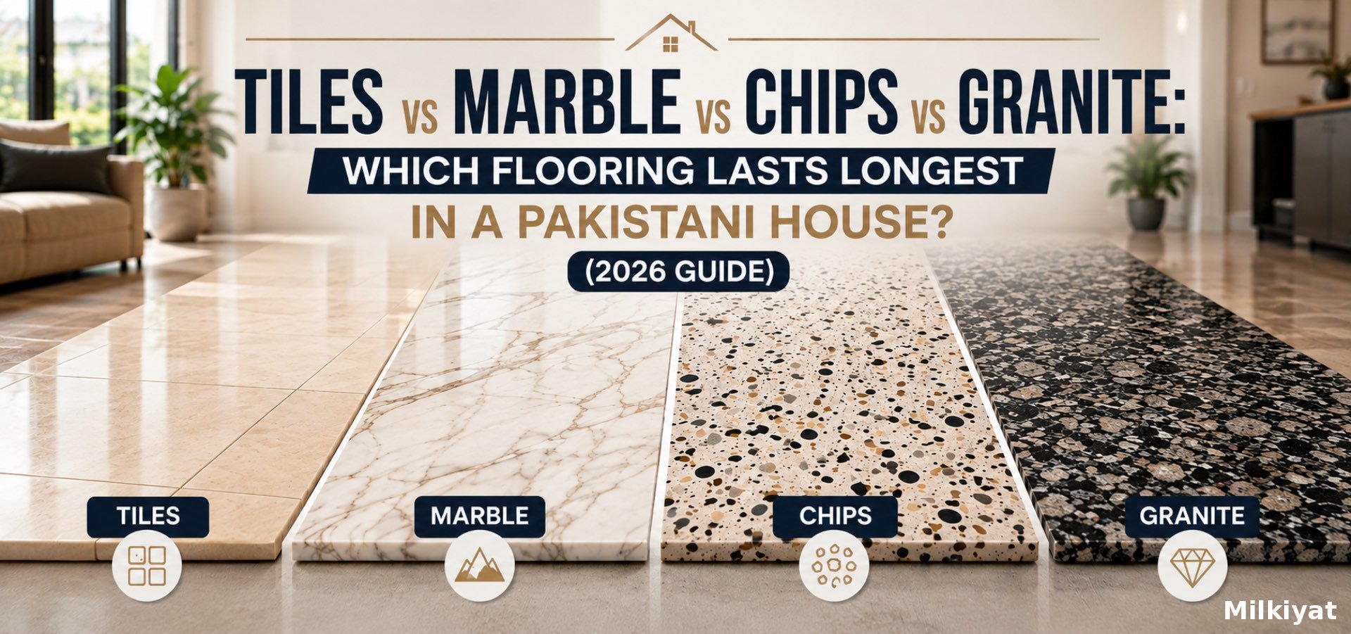 Tiles vs Marble vs Chips vs Granite: Which Flooring Lasts Longest in a Pakistani House? (2026 Guide)