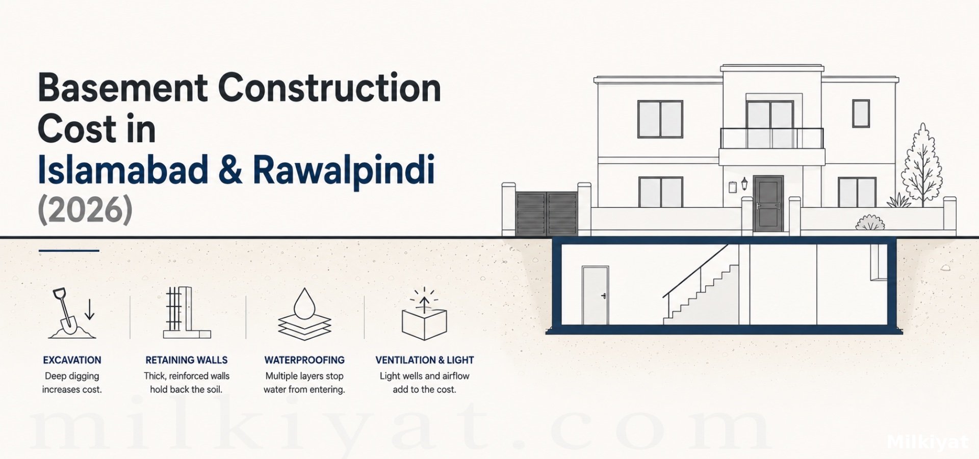 Basement Construction Cost in Islamabad & Rawalpindi (2026): What It Really Adds to Your Build