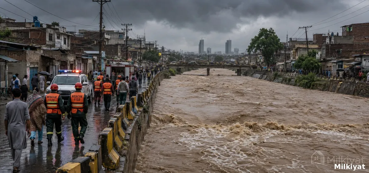 Heavy Rain Triggers Flood Alert in Rawalpindi and Islamabad, Evacuation Ordered