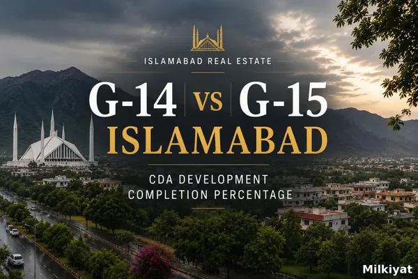 G-14 vs G-15 Islamabad: CDA Development Completion Percentage