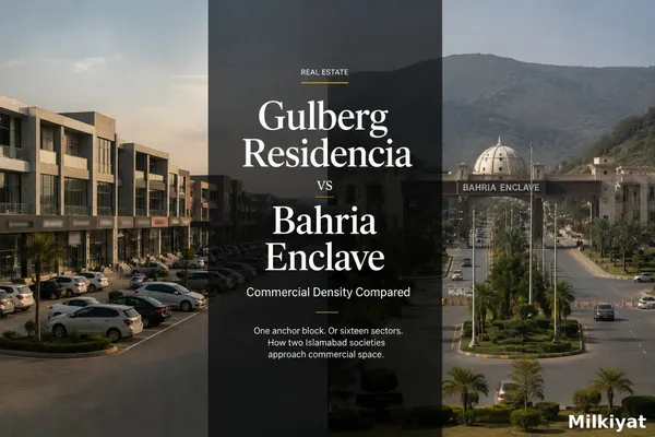 Gulberg Residencia vs Bahria Enclave: Commercial Density Compared