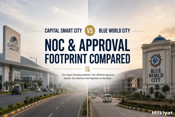 Capital Smart City vs Blue World City: NOC and Approval Footprint