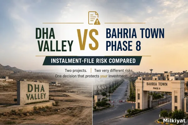 DHA Valley vs Bahria Town Phase 8: Instalment-File Risk Compared