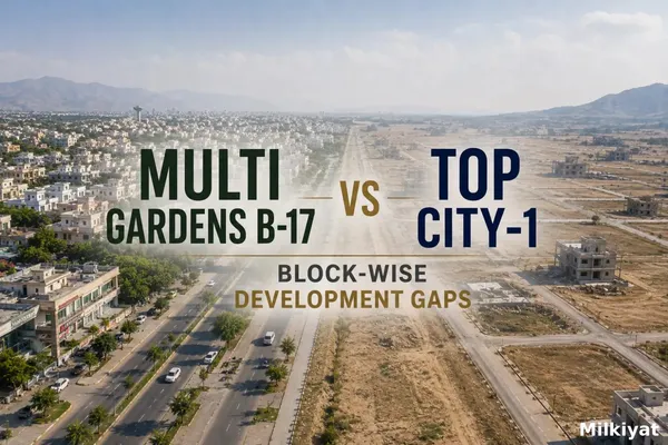 Multi Gardens B-17 vs Top City-1: Block-Wise Development Gaps