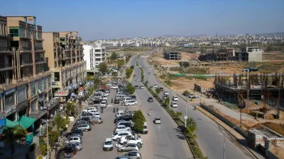 Mature and developing commercial areas in a planned Rawalpindi development