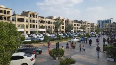 Established commercial streetscape representing Civic Center in Bahria Town Phase 4 .