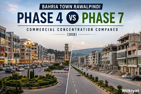 Bahria Town Phase 4 vs Phase 7 Rawalpindi: Commercial Concentration Compared