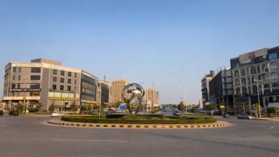 Bahria Town Phase 8 Business District, showing the main commercial hub and employment centre serving residents of both Phase 7 and Phase 8.
