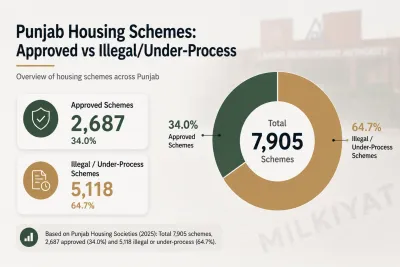 Chart showing approved versus illegal housing schemes in Punjab