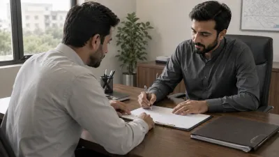 Buyer and property dealer finalising token payment and commission terms before an Islamabad plot purchase