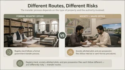Land records office representing the formal registry transfer route for property in Pakistan