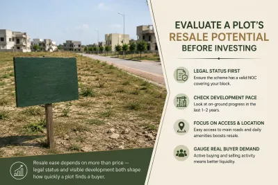 For-sale sign on a plot in a developing Islamabad housing scheme