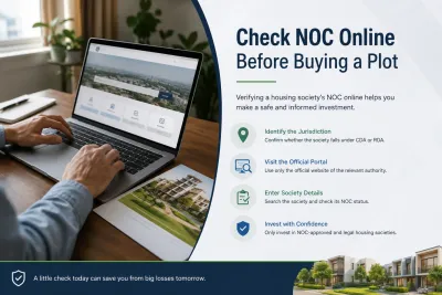 Checking a housing scheme's NOC status online before buying a plot in Pakistan