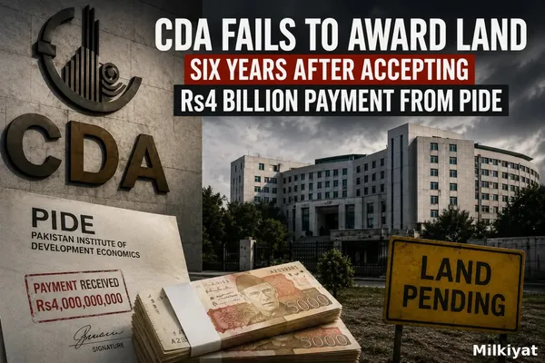 CDA Fails to Award Land Six Years After Accepting Rs4 Billion Payment From PIDE