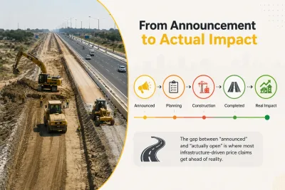 Highway construction showing the gap between an announced project and actual physical completion
