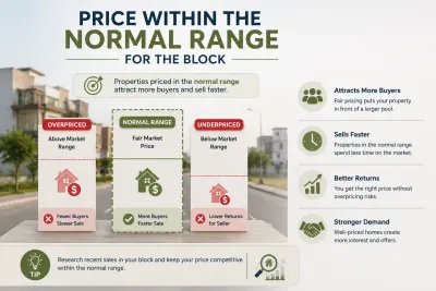 Property priced within the normal market range, attracting more buyers and supporting faster resale.