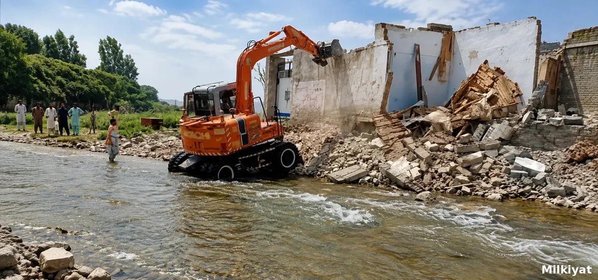 Property Enforcement Expands in KP After Flood Damage: Badri Nullah Demolitions in Topi