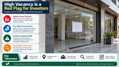 Vacant commercial unit representing vacancy risk in a plaza investment