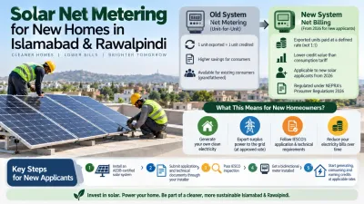 Solar panel installation on a new home rooftop in Islamabad or Rawalpindi