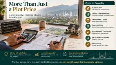 Property documents and calculator representing investment cost calculation