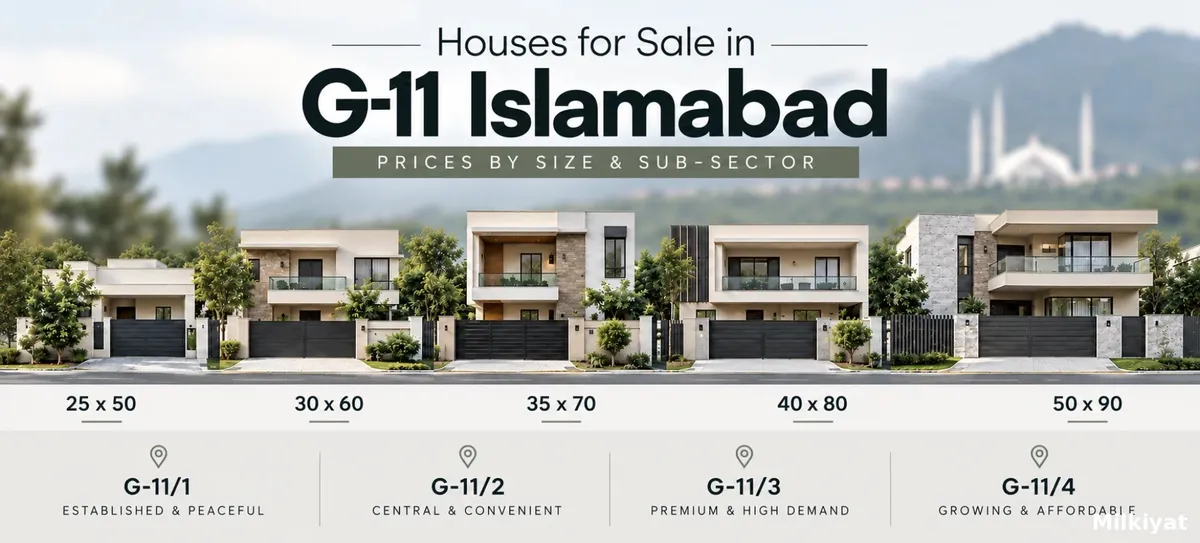 Houses for Sale in G-11 Islamabad, Prices by Size & Sub-Sector
