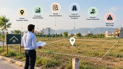 Person reviewing a plot of land and comparing its asking price