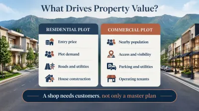 DHA Margalla Enclave residential and commercial property value factors, including entry price, plot demand, development progress, population, access, parking and active tenants.