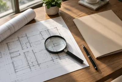Checking an approved building plan before booking an apartment in Islamabad