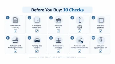 Checklist of ten things to verify in an Ayesha Tower apartment before buying