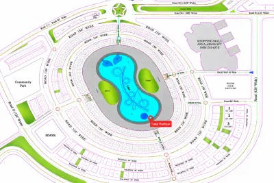 Lake Harbour 2 location Park View City Islamabad map showing Malot Road, Kurri Road access and Downtown district