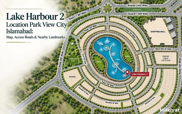 Lake Harbour 2 Location Park View City Islamabad: Map, Access Roads & Nearby Landmarks