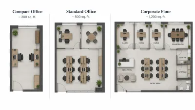 Comparison of compact, standard and corporate office layouts in a Downtown Islamabad mixed-use tower