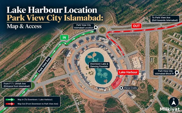Lake Harbour Location Park View City Islamabad: Map, Access Roads & Nearby Landmarks Explained
